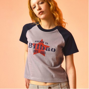 韓國PRENDA - BILBAO COMBINATION RAGLAN TEE GRAY/NAVY